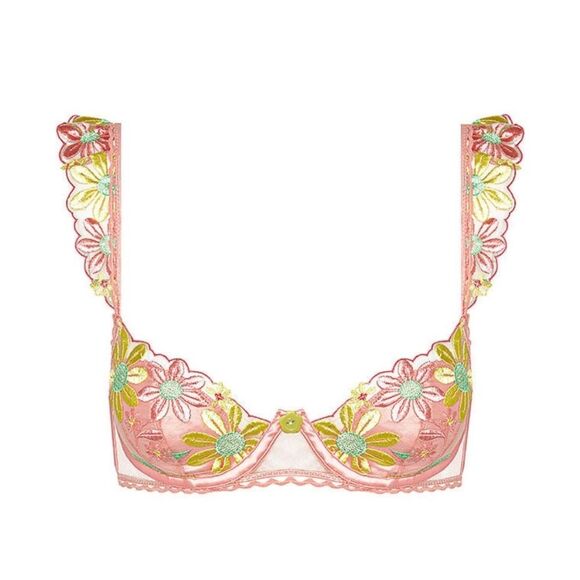 For Love And Lemons Daisy Jane Embroidery Underwire Bra XXS NWT - Picture 7 of 8